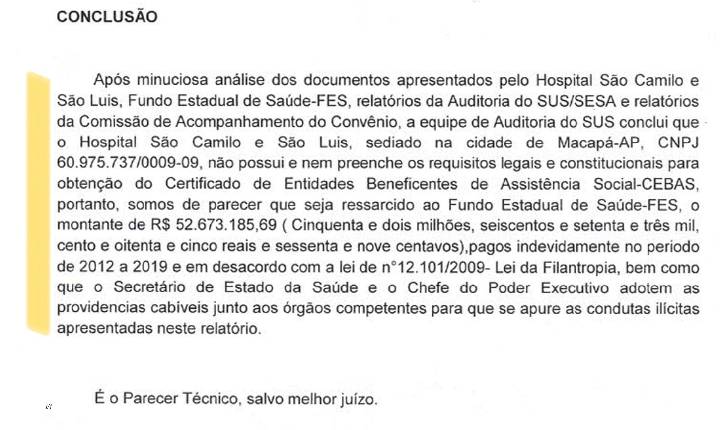 Parecer da Auditoria do SUS aponta cobrança duplicada e perda da filantropia no São Camilo