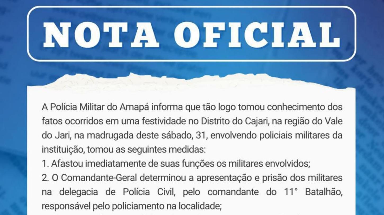Polícia Militar afasta e prende militares envolvidos em incidente com mortes no Cajari