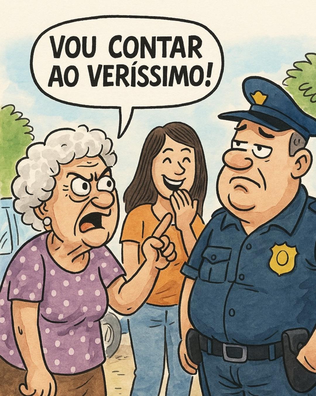 Vou contar para o Veríssimo !-  (ao Veríssimo)