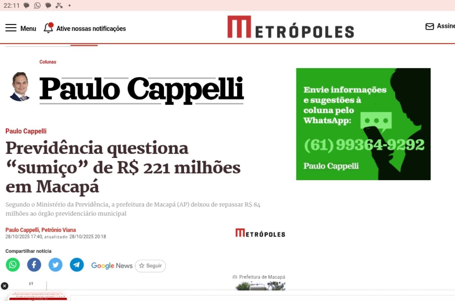 Instituto Paraná divulga pesquisa após escândalo da MacapáPrev