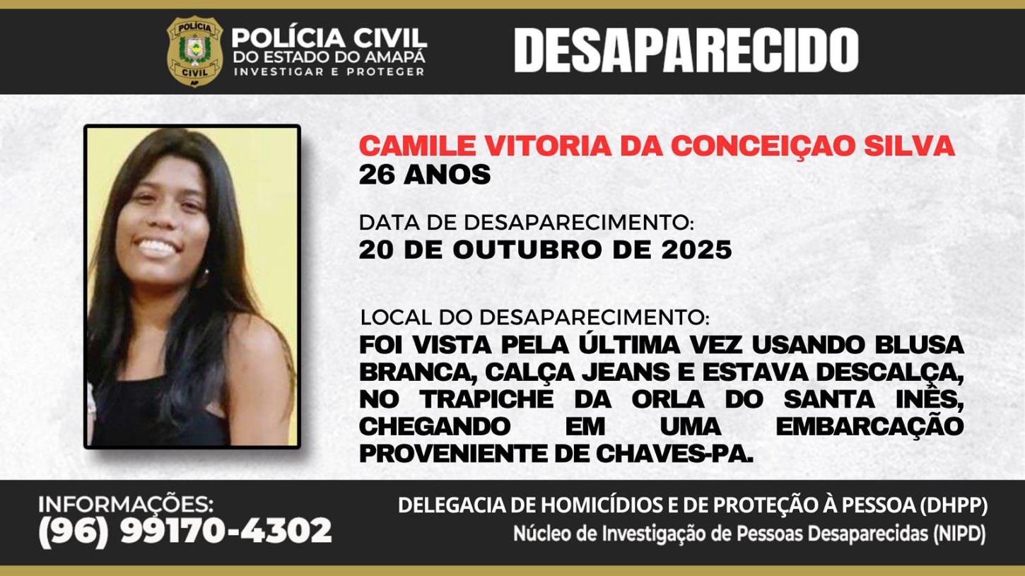 Jovem de 26 anos desaparece após desembarcar na orla de Macapá