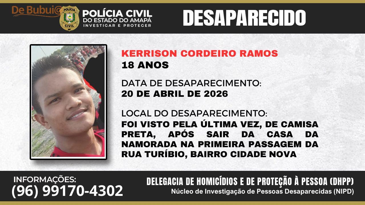 Desaparecimento de jovem após visita à namorada intriga polícia em Macapá